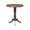 International Concepts Round 36 in Round Top Pedestal Table, 41.1 inH, Hickory/Washed Coal, 36 W, 36 L, 41.1 in H, Wood K45-36RT-6B-2 - alternate 4